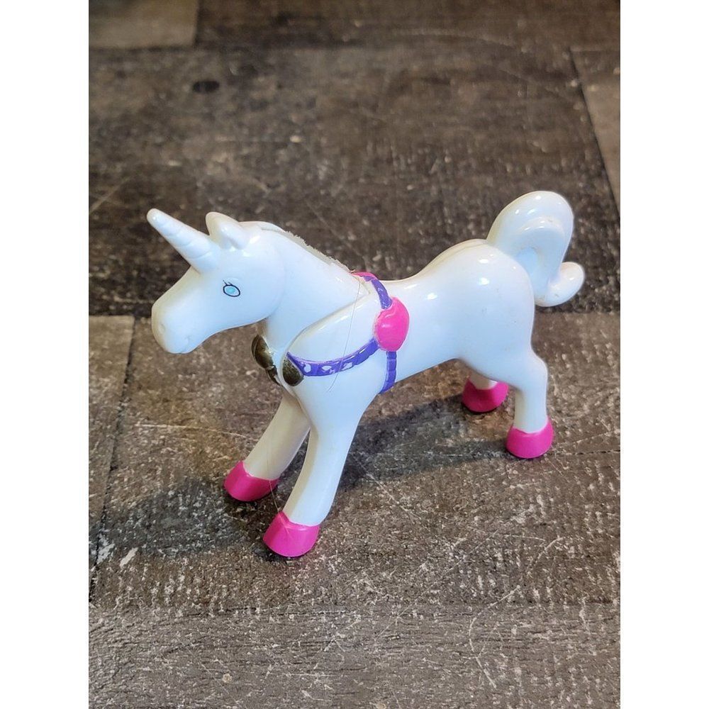 White unicorn heart pink doll accessory toy figure‎